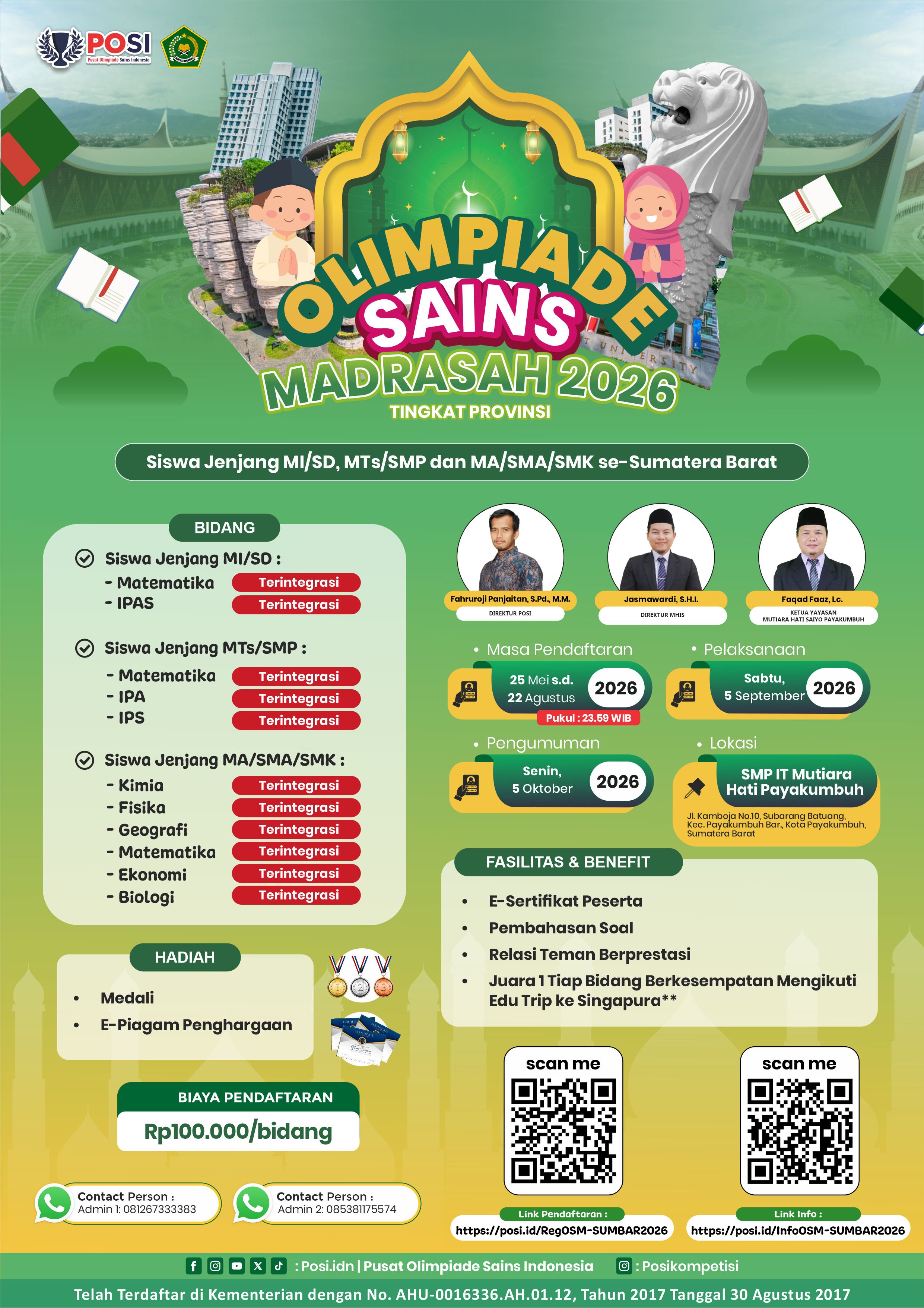 OLIMPIADE SAINS MADRASAH (OSM) PROVINSI SUMATERA BARAT TAHUN 2026