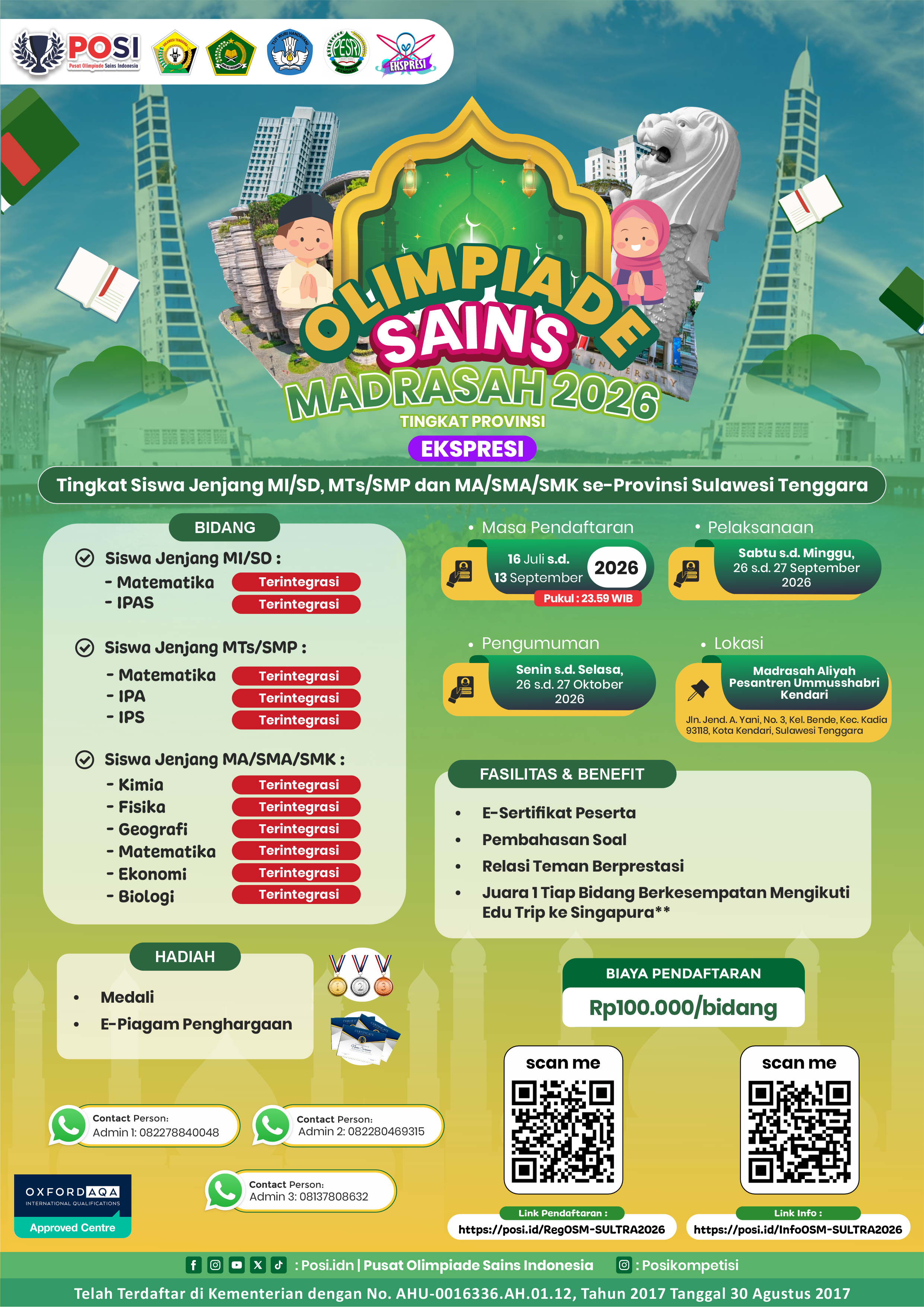 OLIMPIADE SAINS MADRASAH (OSM) PROVINSI SULAWESI TENGGARA TAHUN 2026