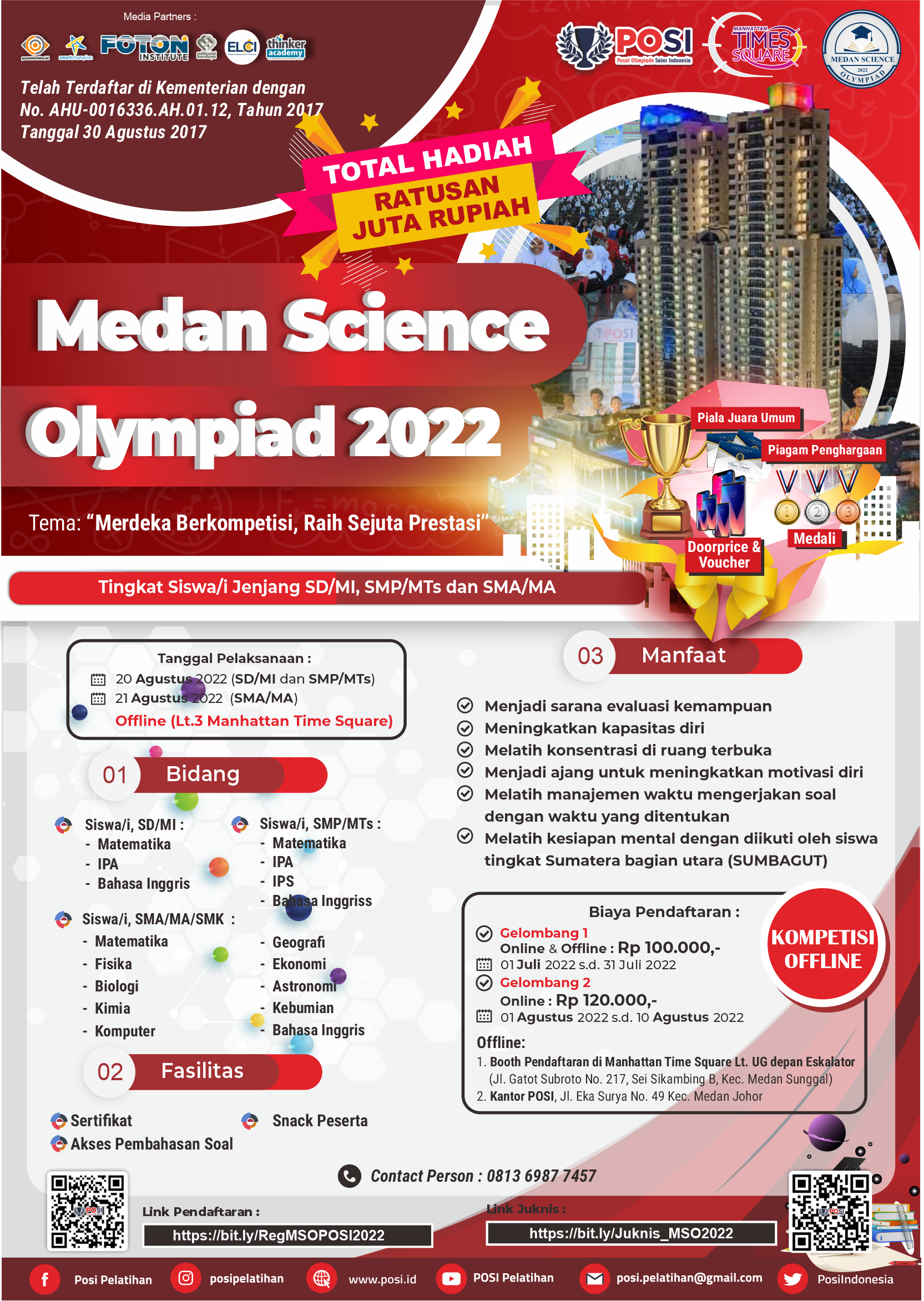 Pengumuman MSO (Medan Science Olimpiad) 2022